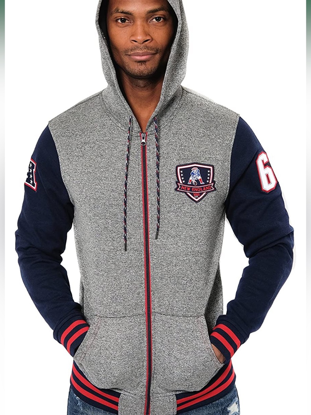 NFL Team Gear-Patriots Zip up hooded sweatshirt, Mens Size XL, Unisex